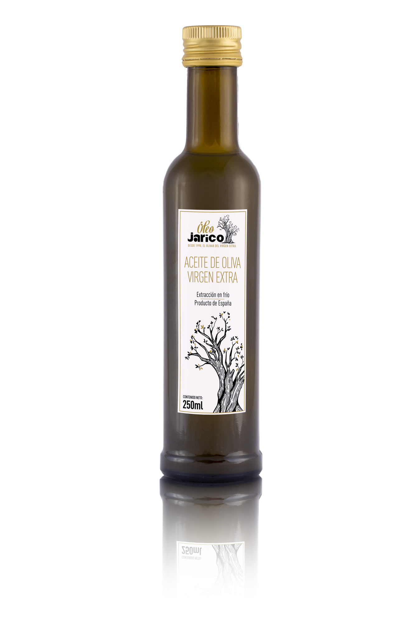 Botella de Cristal de 250 mililitros de Aceite de Oliva Virgen Extra -  Conoce la cultura del aceite con Óleo Jarico